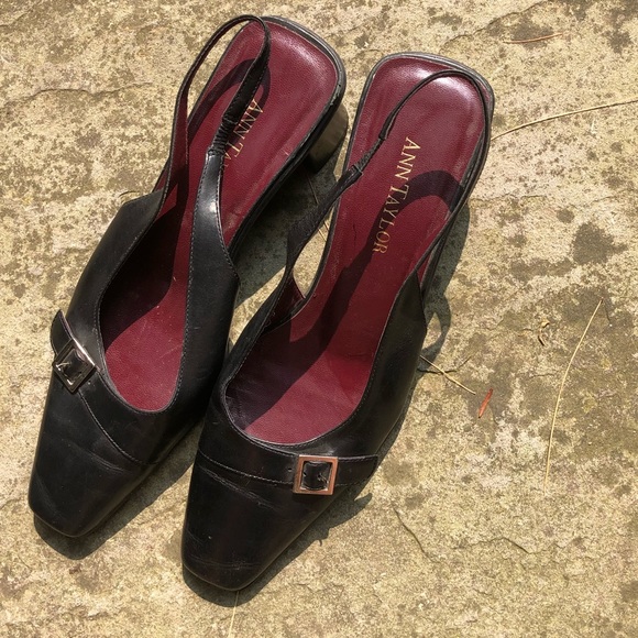Ann Taylor Shoes - Black low sling back heels by Ann Taylor